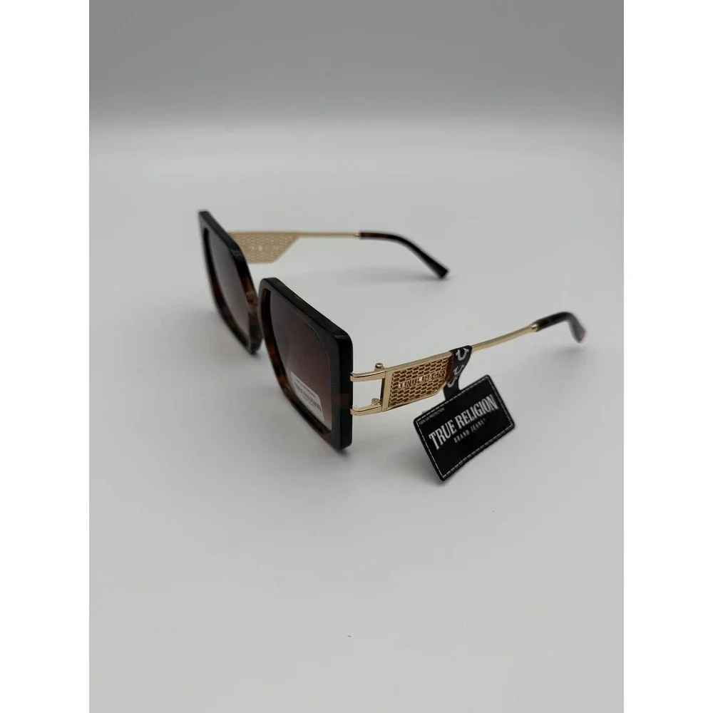 True Religion‎ Oversized Square Sunglasses - White & Marbled Tortoise NWT